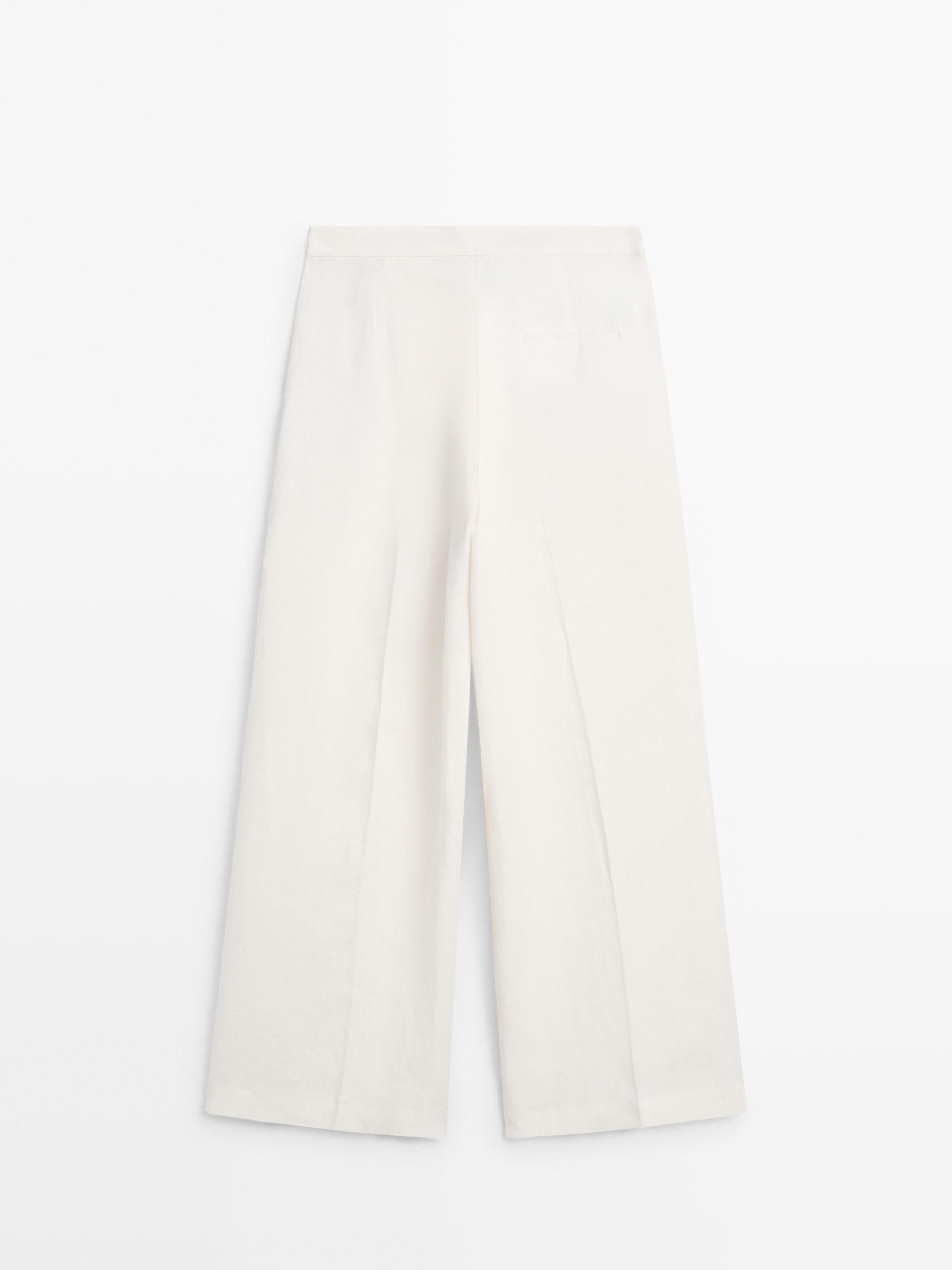 Pantalon de tailleur fluide en lin